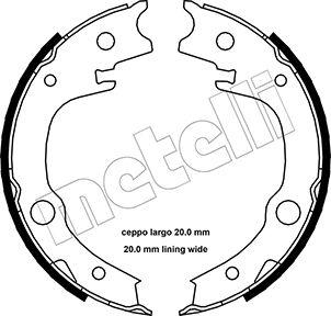 Metelli 53-0443 - Комплект спирачна челюст, ръчна спирачка vvparts.bg