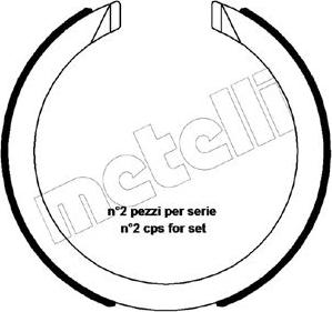 Metelli 53-0483 - Комплект спирачна челюст, ръчна спирачка vvparts.bg