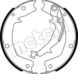 Metelli 53-0585 - Комплект спирачна челюст, ръчна спирачка vvparts.bg