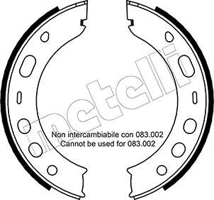 Metelli 53-0336 - Комплект спирачна челюст, ръчна спирачка vvparts.bg