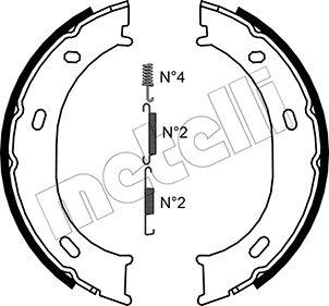 Metelli 53-0239K - Комплект спирачна челюст, ръчна спирачка vvparts.bg