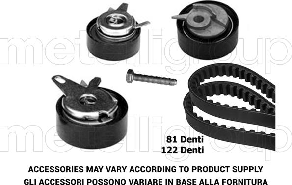 Metelli 29-0050 - Комплект ангренажен ремък vvparts.bg