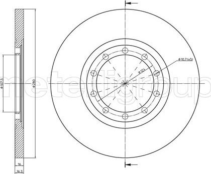 Metelli 23-0998C - Спирачен диск vvparts.bg