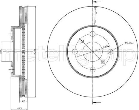 Metelli 23-0944C - Спирачен диск vvparts.bg