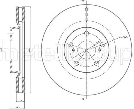 Metelli 23-0946C - Спирачен диск vvparts.bg