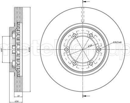 Metelli 23-0954C - Спирачен диск vvparts.bg