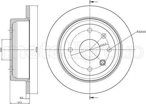 Metelli 23-0953 - Спирачен диск vvparts.bg