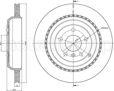 Metelli 23-0964C - Спирачен диск vvparts.bg