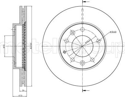 Metelli 23-0901C - Спирачен диск vvparts.bg