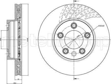 Metelli 23-0919C - Спирачен диск vvparts.bg