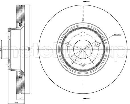 Metelli 23-0916C - Спирачен диск vvparts.bg