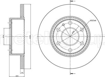 Metelli 23-0910C - Спирачен диск vvparts.bg