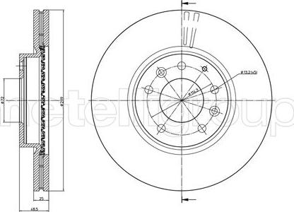 Metelli 23-0984C - Спирачен диск vvparts.bg