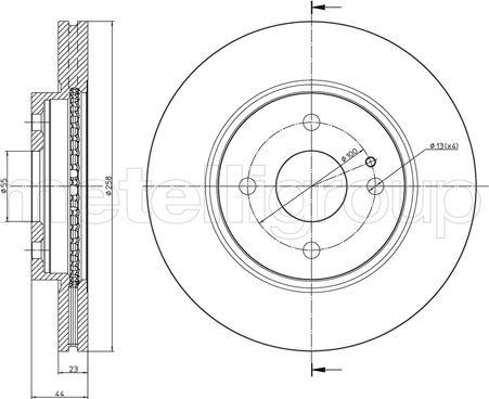 Metelli 23-0983 - Спирачен диск vvparts.bg