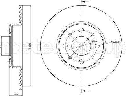 Metelli 23-0987C - Спирачен диск vvparts.bg