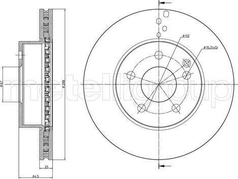 Metelli 23-0934C - Спирачен диск vvparts.bg