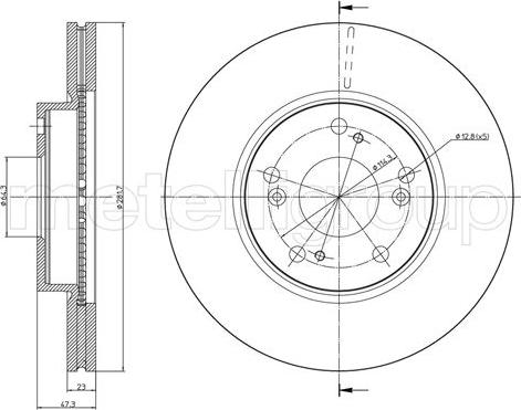 Metelli 23-0932C - Спирачен диск vvparts.bg