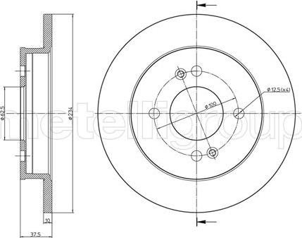 Metelli 23-0929C - Спирачен диск vvparts.bg