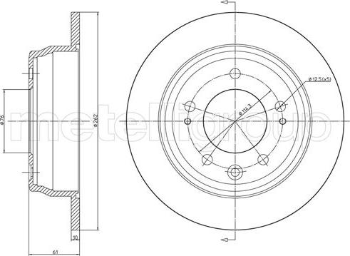 Metelli 23-0928C - Спирачен диск vvparts.bg