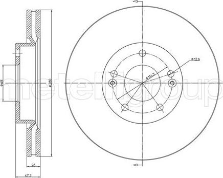 Metelli 23-0927C - Спирачен диск vvparts.bg