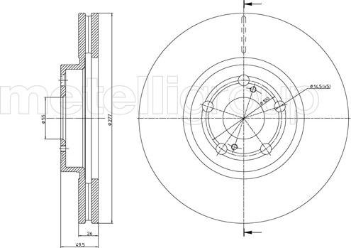 Metelli 23-0970C - Спирачен диск vvparts.bg