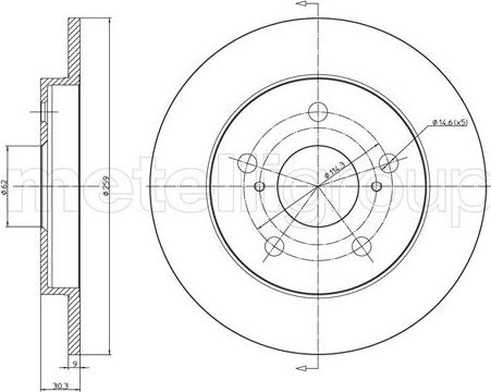 Metelli 23-0977C - Спирачен диск vvparts.bg