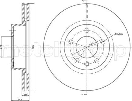 Metelli 23-0446 - Спирачен диск vvparts.bg