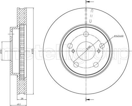 Metelli 23-0447 - Спирачен диск vvparts.bg