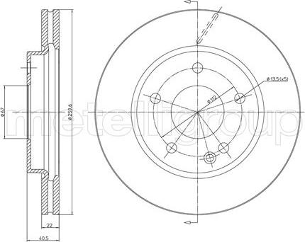 Metelli 23-0469C - Спирачен диск vvparts.bg