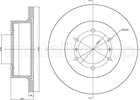 Metelli 23-0464 - Спирачен диск vvparts.bg