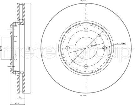 Metelli 23-0467C - Спирачен диск vvparts.bg