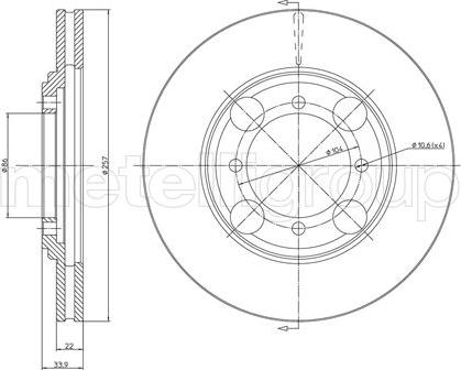 Metelli 23-0405 - Спирачен диск vvparts.bg