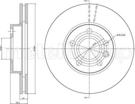 Metelli 23-0403C - Спирачен диск vvparts.bg