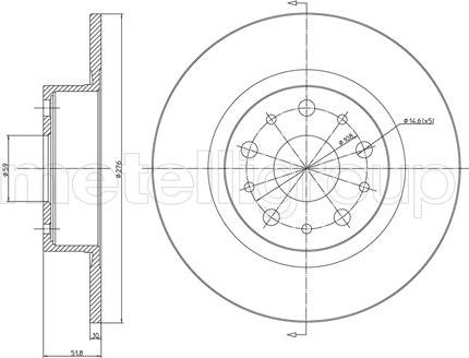 Metelli 23-0410C - Спирачен диск vvparts.bg