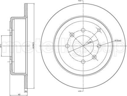 Metelli 23-0431C - Спирачен диск vvparts.bg