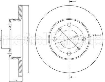 Metelli 23-0478 - Спирачен диск vvparts.bg