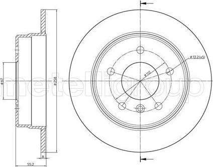 Metelli 23-0599C - Спирачен диск vvparts.bg