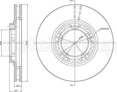 Metelli 23-0596 - Спирачен диск vvparts.bg