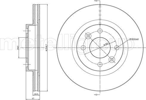 Metelli 23-0549C - Спирачен диск vvparts.bg