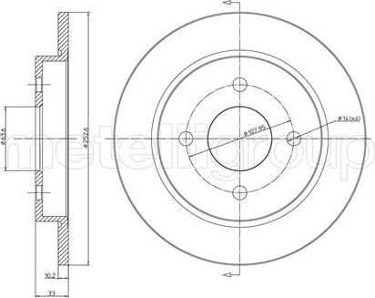 Metelli 23-0542C - Спирачен диск vvparts.bg