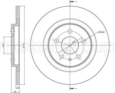 Metelli 23-0554C - Спирачен диск vvparts.bg