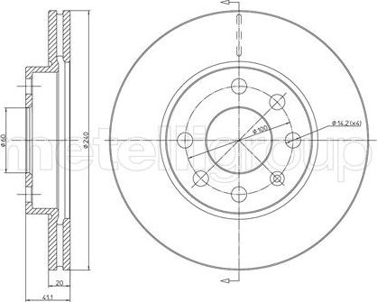 Metelli 23-0569C - Спирачен диск vvparts.bg