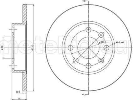 Metelli 23-0568C - Спирачен диск vvparts.bg