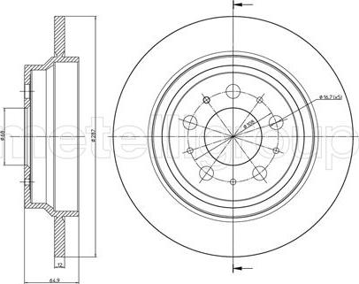 Metelli 23-0562C - Спирачен диск vvparts.bg