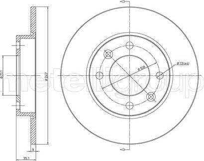 Metelli 23-0567C - Спирачен диск vvparts.bg