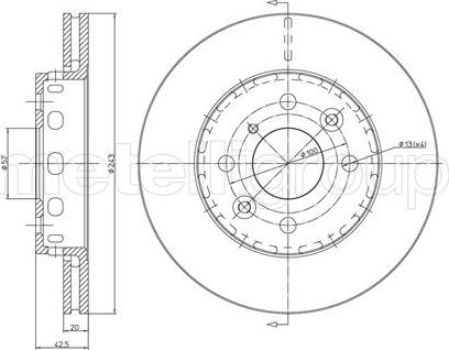 Metelli 23-0504 - Спирачен диск vvparts.bg