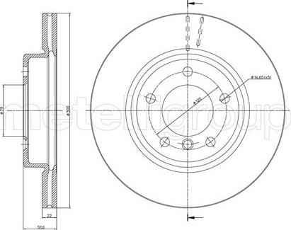 Metelli 23-0515C - Спирачен диск vvparts.bg