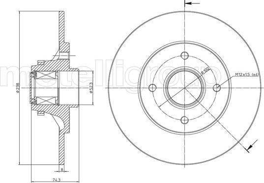 Metelli 23-0516 - Спирачен диск vvparts.bg