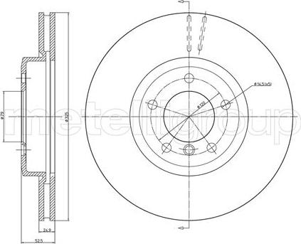 Metelli 23-0518C - Спирачен диск vvparts.bg