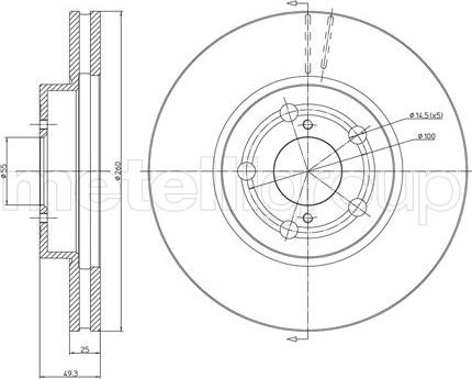 Metelli 23-0512C - Спирачен диск vvparts.bg